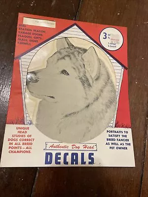 Vintage Authentic Dog Head Decals Alaskan Malamute 9140 • $10