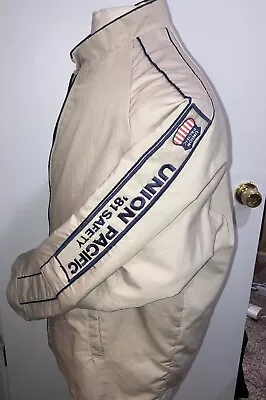 Vintage UNION PACIFIC RAILROAD Safety Jacket 1981 Size Large Made In USA • $19.95