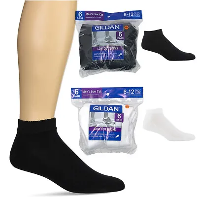 Gildan Adult Platinum Mens 6 Pack Moisture Wicking Low Cut Socks • $14.21