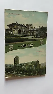 Postcard Halifax Bank Field Museum & Parish Church Yorkshire. Posted 1913. • £1.29