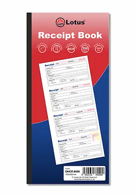 NCR 135 X 280mm Receipt Book Duplicate Voucher Pad 200 Sets Carbonless DNCR-8000 • £4.99