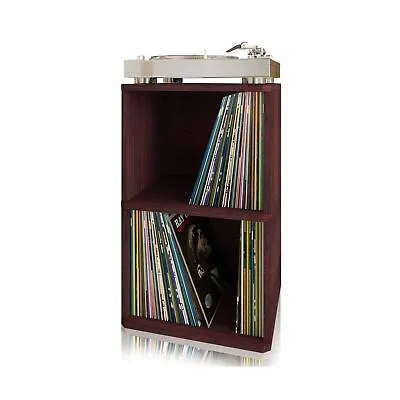 3M Espresso Vinyl Record Cube 2-Shelf Storage Durable Organizer - Fits 170 LPs • $109.31