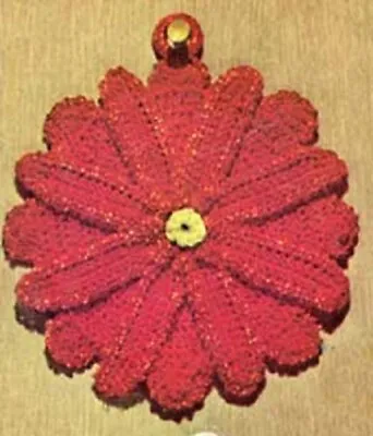 Vintage Crochet Poinsettia Potholder PATTERN ONLY • $4.95