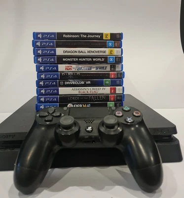 $311.20 • Buy PS4 Slim 1TB / CUCH-2202B / Cont + Cables / 10 Games / A++