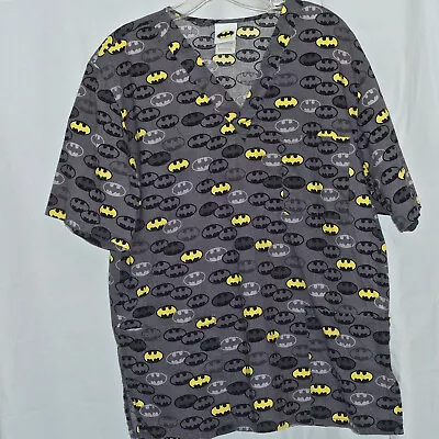 Batman Branded TM & DC Comics Scrubs Top Medium Nurse Doctor Vet Bat Shirt • $12.98