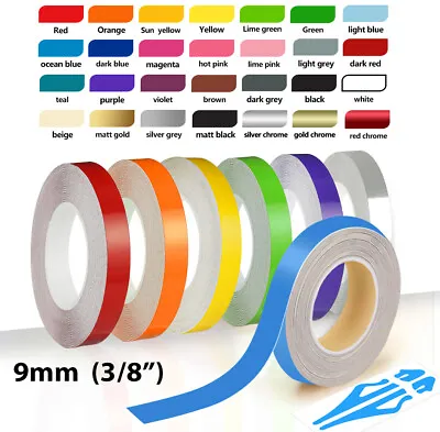 3/8  Roll Vinyl Pinstriping Pin Stripe Solid Line Car Tape Decal Stickers 9mm • $9.94