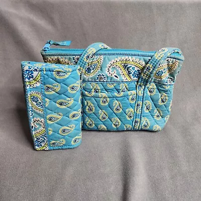 Vera Bradley Bermuda Blue Paisley Handbag Tote With Wallet Toggle Retired • $26.99