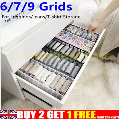 £3.99 • Buy Underwear Tshirt Legging Drawer Organiser Storage Box Tidy Sock Bra Draw Divider