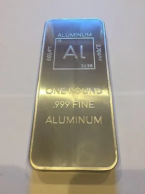 1 (One) Pound .999 Aluminum Bullion Bar By Unique Metals • $28.86