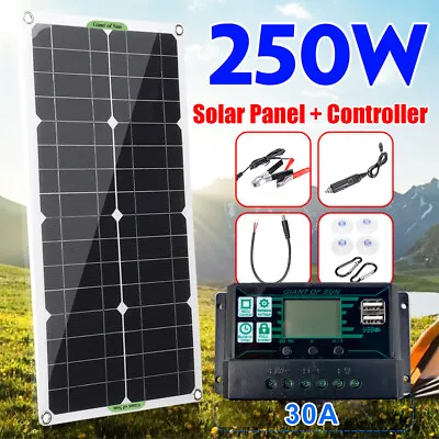 £36.99 • Buy 240W Solar Panel Kit 12V Battery Charger 30A LCD Controller Caravan RV Shed