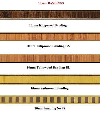 10mm Wide Wood Inlay Banding Finishing Inlay Strip Wood Veneer Borders • £12.62