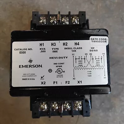 Emerson SolaHD E500 SBE Control Transformer 240/480 VAC / 120VAC 0.5 KVA (BH) • $97