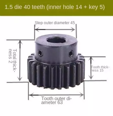 10pc 1.5 Die 40 Hole 15 Key 5 Bump Gear Motor Gear Spur Gear With Step Spur Gear • $448.55