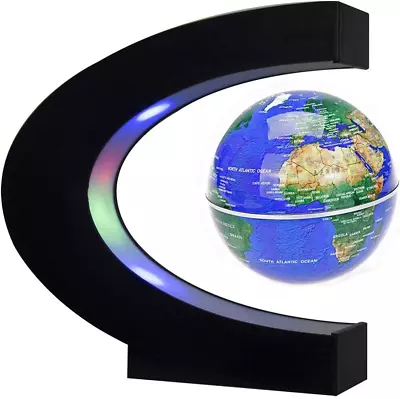 Floating Globe With LED Lights C Shape Magnetic Levitation Floating Globe World • $35.85