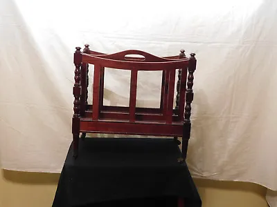Antique Brandt Furniture 100% English Mahogany Canterbury Rack Coaster Wheels • £638.30