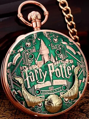Uncommon Music Box Pocket Watch Harry Potter Case With FOB Chain Christmas Gifts • $18.55