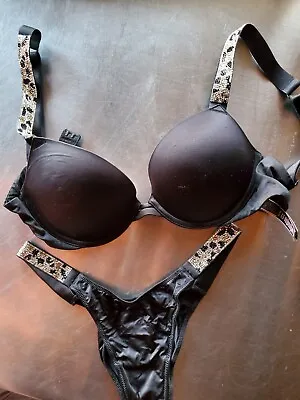 Victoria's Secret Very Sexy Collection Animal Print Rhinestones Push Up Bra • $25