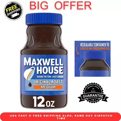 Maxwell House Original Medium Roast Instant Coffee 12 Oz Jar • $12.37