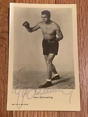 Rare Max Schmeling Signed Photo Postcard With Vintage Boxing Autograph JSA COA • $84.99