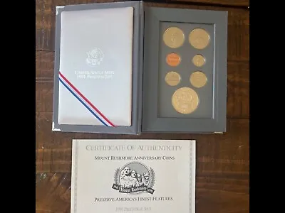 1991 Prestige Mount Rushmore Anniversary 7 Coins Proof Set  • $50