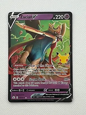 Pokemon 25th Anniversary Celebrations TCG Card 016/025 Zacian V Full Art Holo • $1.49