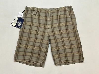 Ems Of Masons Shorts Mens 38 Colorful Plaid Classic Linen Chino Italy Adult • $49.98