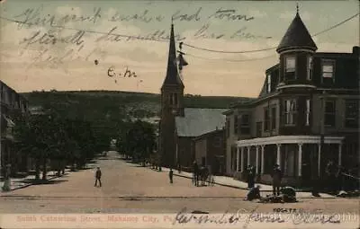 Mahanoy CityPA South Catawissa Street Schuylkill County Pennsylvania Postcard • $9.99