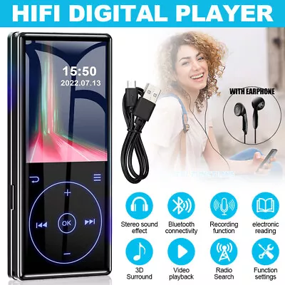 16GB MP3 Bluetooth MP4/MP3 Lossless Music Player HIFI FM Radio Recorder Sport UK • £26.96