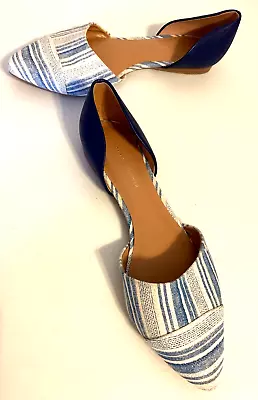 Tommy Hilfiger Shoes Women's Flats Blue White Cutout Sides Pointed Toe Size 8M • $9.95