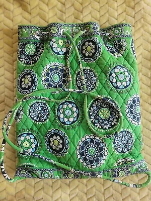 Vera Bradley Cupcake Kelly Green Medallion Print Backpack Draw String Bag  • $7