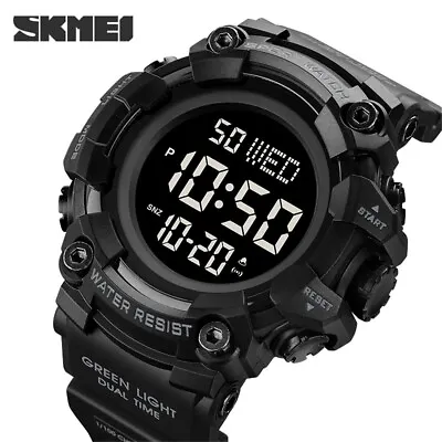 SKMEI Sport Watches Men Outdoor Digital Watch LED Alarm Stopwatch Boy Wristwatch • $12.76