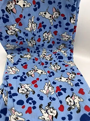 VTG 101 Dalmatians Cotton Fabric Blue Quilting Sewing Disney • £48.21