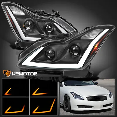 Fits Black 2008-2015 Infiniti G37 Q60 Coupe Projector Headlights LED Switchback • $489.38