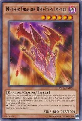 Yugioh! LP Meteor Dragon Red-Eyes Impact - INOV-EN028 - Rare - Unlimited Edition • $1.79