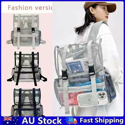 Transparent PVC Laptop Backpack Waterproof School Bags See Through For Women Men • $22.81