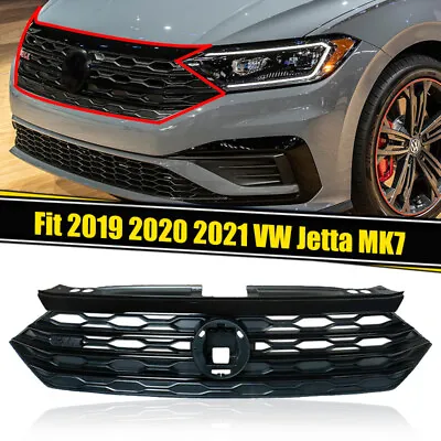 Glossy Black Front Upper Grille Honeycomb Grill Fits 2019 2020 2021 VW Jetta MK7 • $64.99