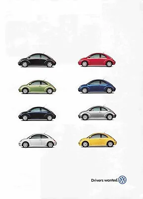 Volkswagen Vw Beetle Bug Car Ad 1990S Vtg Print Ad 8X11 Wall Poster Art • $7.49