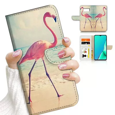 ( For Samsung S7 ) Wallet Flip Case Cover PB23535 Flamingo Beach • $12.99