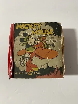 Mickey Mouse The Mail Pilot Big Little Book 1933 Hardcover By Walt Disney • $55.99
