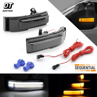 Smoke Sequential LED Side View Mirror Turn Signal Light For 2015-2018 Ford F-150 • $44.99