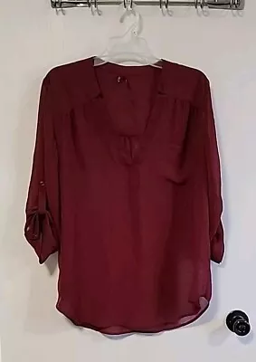 Maurices Size XL Burgundy 3/4 Sleeve Blouse Top • $10.08