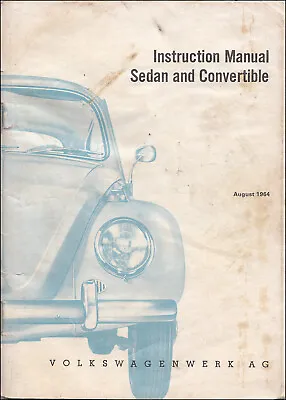 1965 VW Bug Owner Manual NO COVER User Guide Book Volkswagen 1200 Beetle Type 1 • $39.95