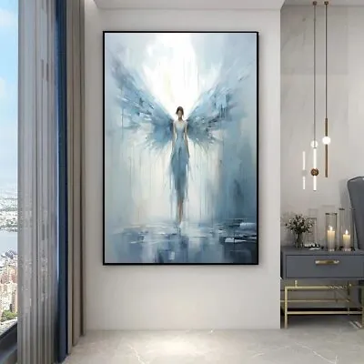 Beauty Blue Angel Girl Poster Canvas Painting Canvas Wall Art Home Decor Mural • $15.03