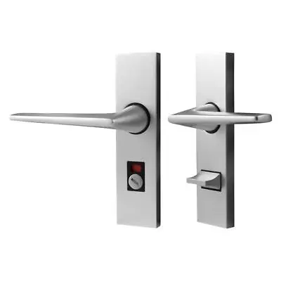 UNION 643 Raven Plate Mounted Lever Furniture - Anodised Silver Bathroom RH • £97.46