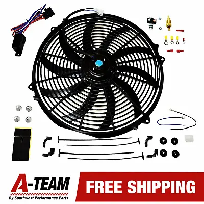 $64.99 • Buy 16  Electric Fan 3000 CFM Wiring Install Kit Complete Thermostat 50AMP Relay