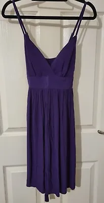 £9.99 • Buy Topshop Purple Cami Wrap/V-neck A-line Dress - Size 8