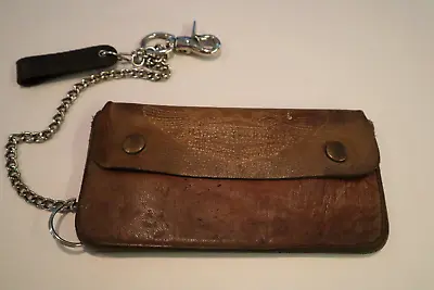 Vintage Brown Leather Harley Davidson Motorcycle Biker Wallet • $75