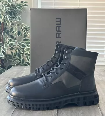 G-Star Raw Men's Vetar II High Leather Boots Black US 12 Style # 024090-01-990 • $400