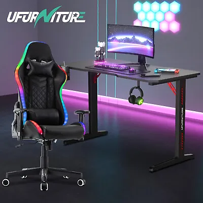 $309.99 • Buy Ufurniture Gaming Chair Desk Set Office Writing Computer Table Racing Seat Black
