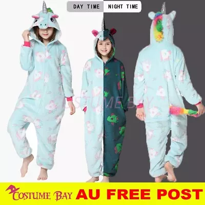 AU Night Glow Unicorn Onesie Kigurumi Pajamas Unisex Sleepwear Cosplay Costume • $26.95